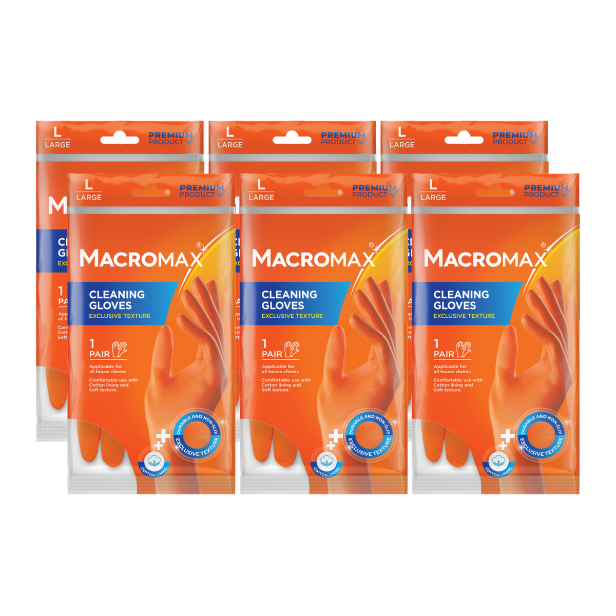 6x MACROMAX Manusi standard Large