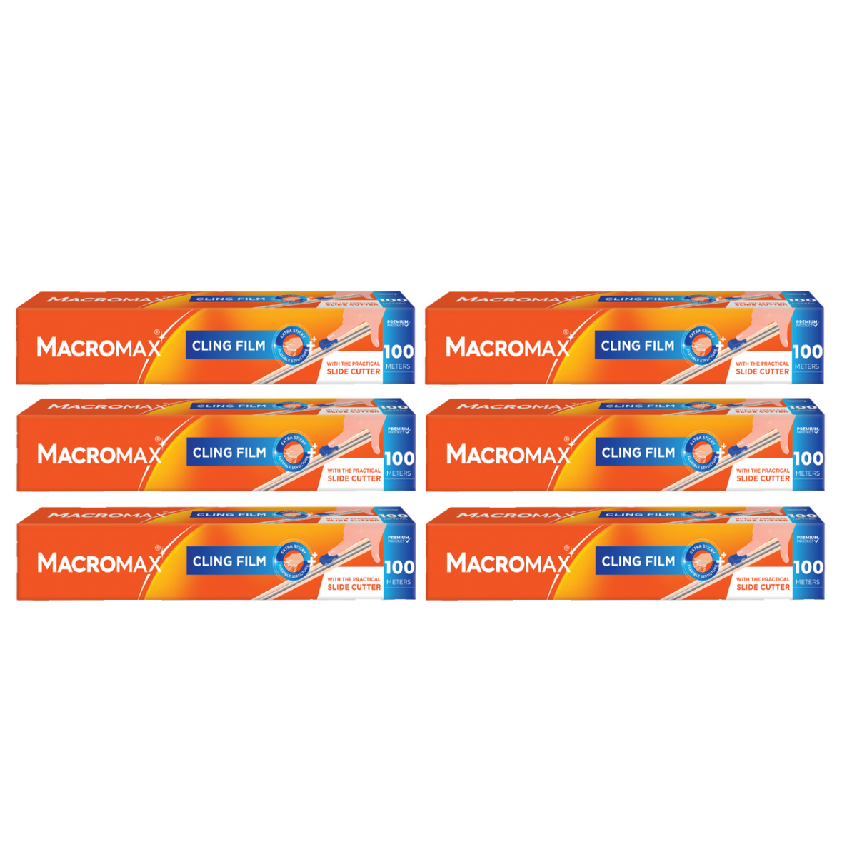 6x MACROMAX Folie alimentara 100 m cu dispozitiv de taiere