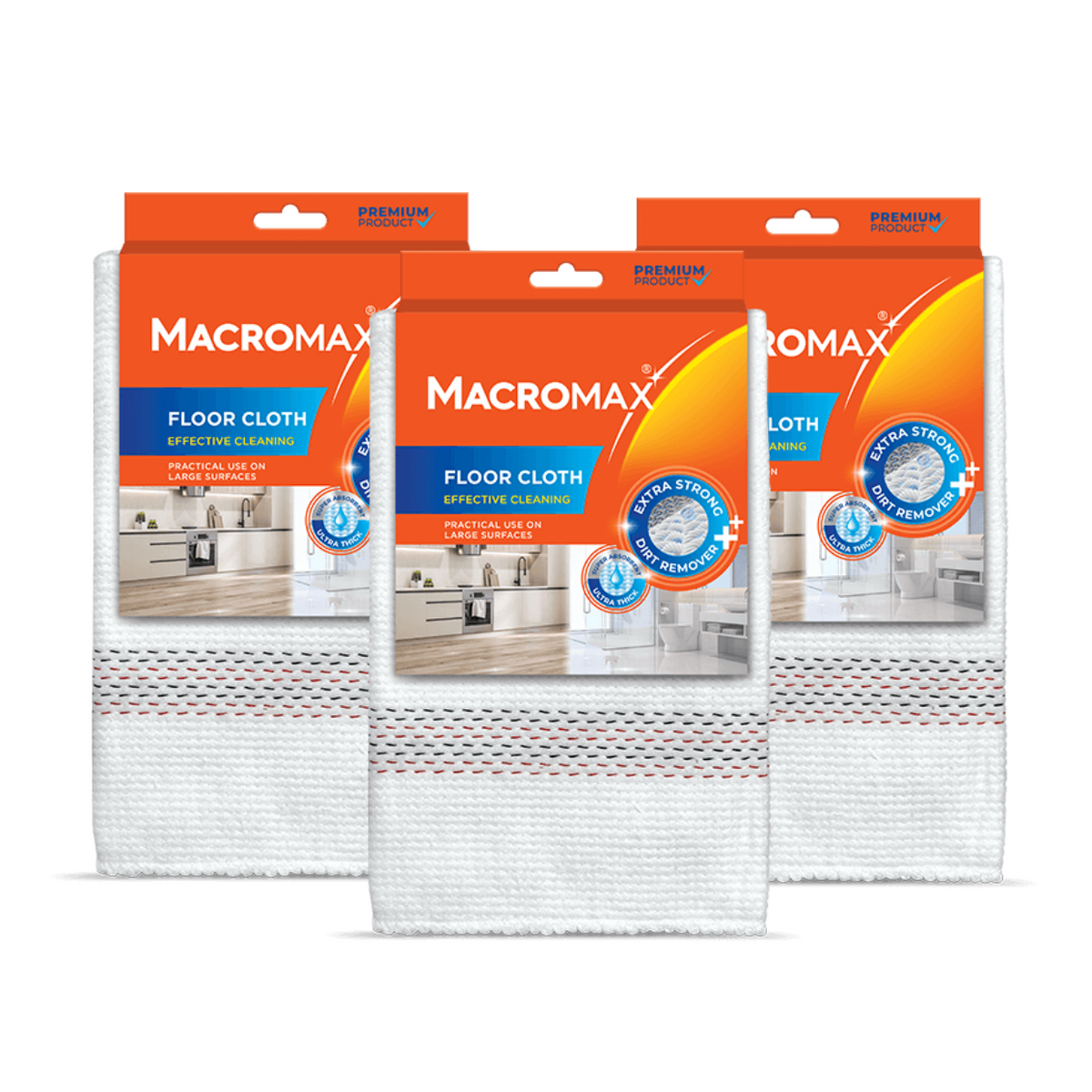 3x MACROMAX Laveta pentru curatarea pardoselilor
