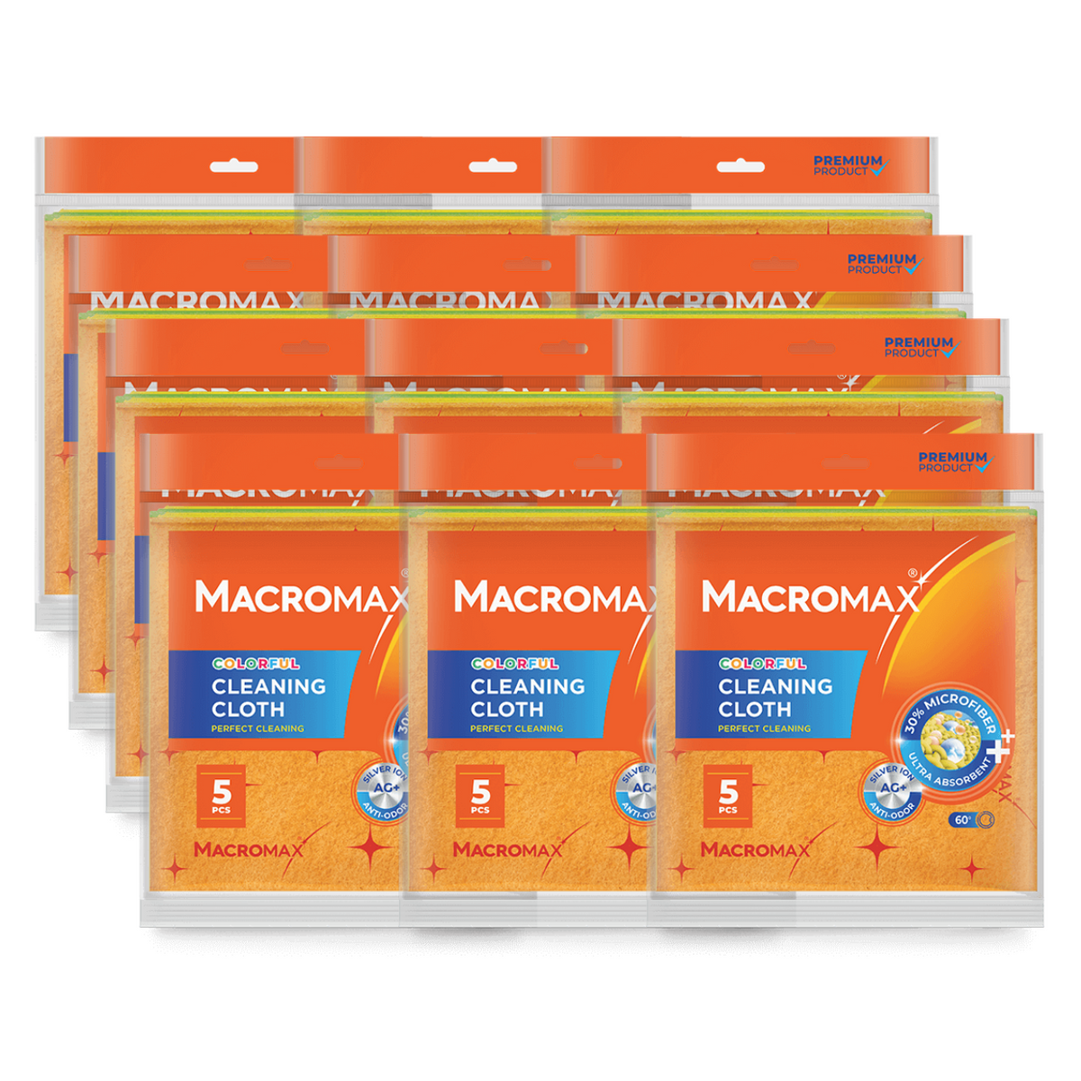 12x MACROMAX Laveta de curatare colorata 5 Buc