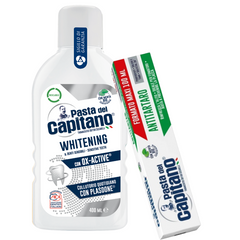 Pasta de dinti antitartru 100ml Pasta del Capitano + apa de gura pentru albire- Pachet Promo