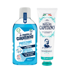 Pasta de dinti pentru protecția gingiilor 1905 + apa de gura pentru protectie Del Capitano – Pachet Promo