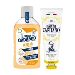 Pasta de dinti cu lamaie de Sicilia 1905 + Apa de gura cu ghimbir Del Capitano – Pachet Promo
