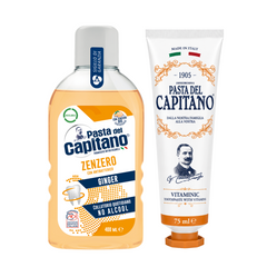 Pasta de dinti cu vitamine 1905 + Apa de gura cu ghimbir Del Capitano - Pachet Promo