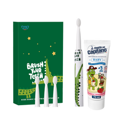 Periuta Electrica JTF Sonic J20C Crocodil + Pasta de dinti Del Capitano Baby Strawberry 75ml- Pachet Promo