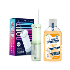Irigator bucal portabil JTF Sonic F200 Verde + Apa de gura cu ghimbir Del Capitano 400ml- Pachet Promo