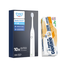 Periuta de dinti electrica JTF Sonic P100 ALB+ Pasta de dinti cu ghimbir Del Capitano 75ml- Pachet Promo
