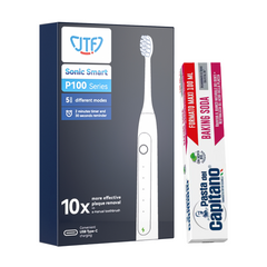 Periuta de dinti electrica JTF Sonic P100 Negru + Pasta de dinti cu bicarbonat de sodiu Del Capitano 100ml- Pachet Promo
