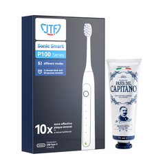 Periuta de dinti electrica JTF Sonic P100 Negru + Pasta de dinti cu bicarbonat de sodiu 75ml Del Capitano 1905- Pachet Promo
