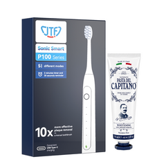 Periuta de dinti electrica JTF Sonic P100 ALB+ Pasta de dinti pentru albire 75ml Del Capitano 1905- Pachet Promo