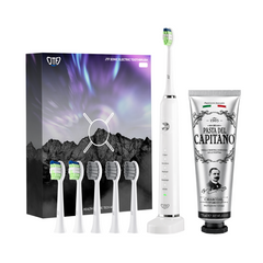 Periuta de dinti electrica JTF Sonic P200 ALB+ Pasta de dinti cu carbune activ 75ml Del Capitano 1905- Pachet Promo