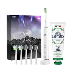 Periuta de dinti electrica JTF Sonic P200 ALB+ Pasta de dinti cu plante naturale 75ml Del Capitano 1905- Pachet Promo