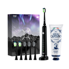 Periuta de dinti electrica JTF Sonic P200 NEGRU+ Pasta de dinti cu bicarbonat de sodiu 75ml Del Capitano 1905- Pachet Promo