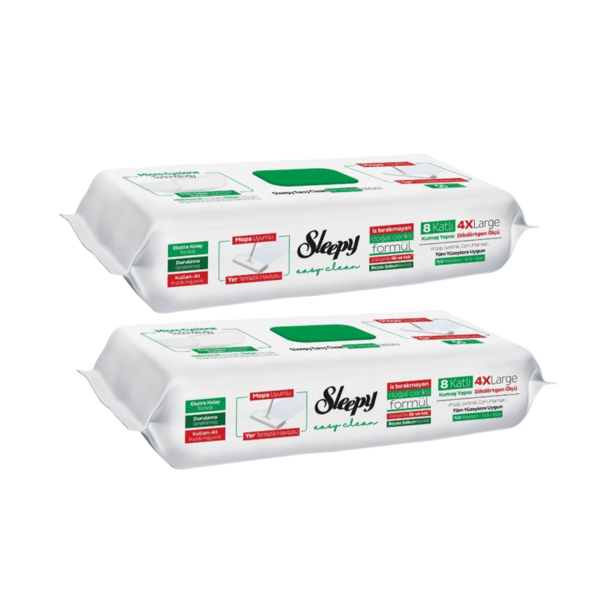 2x SLEEPY EASY CLEAN Lavete umede pentru curatare pardoseli White Soap 50 buc