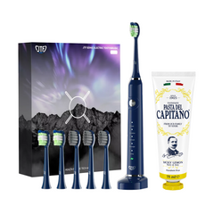 Periuta de dinti electrica JTF Sonic P200 ALBASTRU+ Pasta de dinti cu lamaie de Sicilia 75ml Del Capitano 1905- Pachet Promo