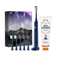 Periuta de dinti electrica JTF Sonic P200 ALBASTRU+ Pasta de dinti cu vitamine 75ml Del Capitano 1905- Pachet Promo