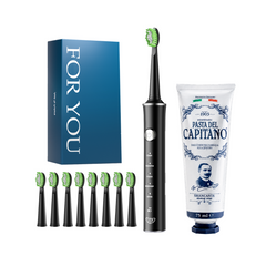 Periuta de dinti electrica JTF Sonic J40 NEGRU + Pasta de dinti cu bicarbonat de sodiu 75ml Del Capitano 1905- Pachet Promo