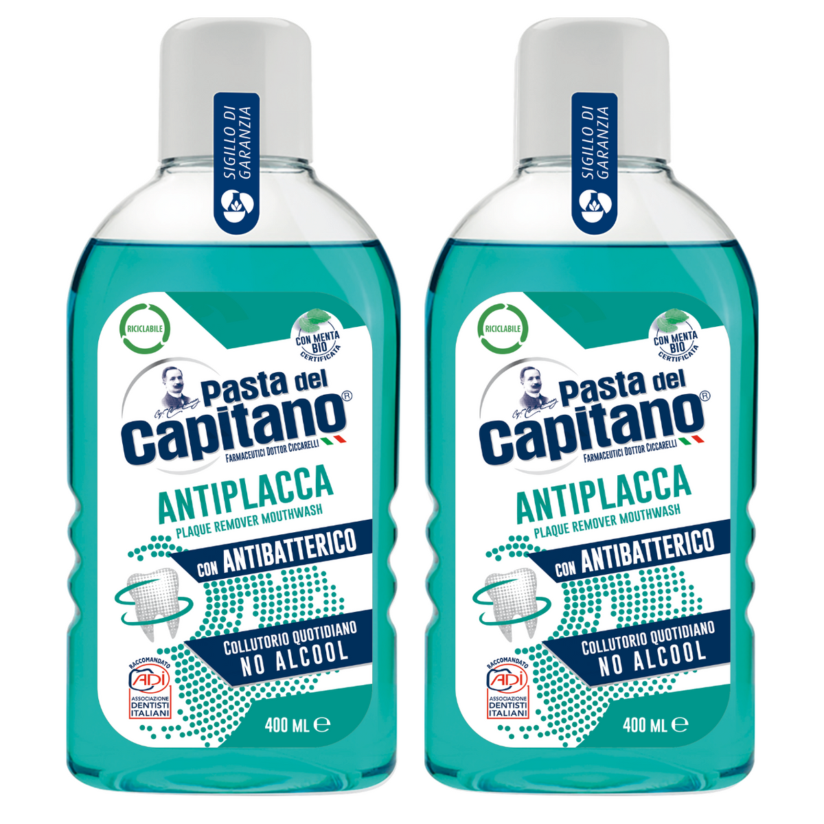 Apa de gura antiplaca 400 ml- Del Capitano- Pachet Promo