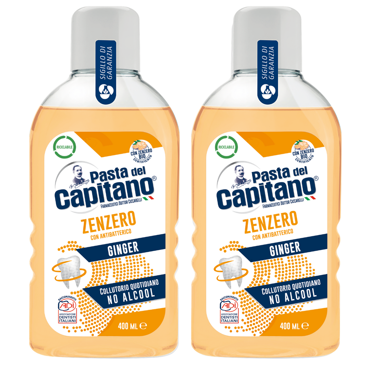 Apa de gura cu ghimbir 400 ml- Del Capitano- Pachet Promo