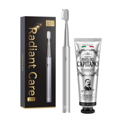 Periuta de dinti electrica JTF Sonic J30 SILVER + Pasta de dinti cu carbune activ 75ml Del Capitano 1905- Pachet Promo