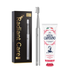 Periuta de dinti electrica JTF Sonic J30 SILVER + Pasta de dinti pentru gingii sensibile 75ml Del Capitano 1905- Pachet Promo