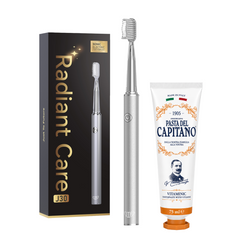 Periuta de dinti electrica JTF Sonic J30 SILVER + Pasta de dinti cu vitamine 75ml Del Capitano 1905- Pachet Promo