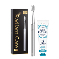 Periuta de dinti electrica JTF Sonic J30 SILVER + Pasta de dinti pentru fumatori 75ml Del Capitano 1905- Pachet Promo