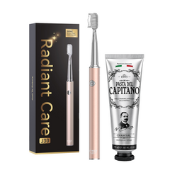 Periuta de dinti electrica JTF Sonic J30 GOLD + Pasta de dinti cu carbune activ 75ml Del Capitano 1905- Pachet Promo