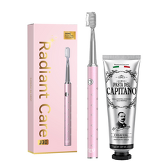 Periuta de dinti electrica JTF Sonic J30 PINK + Pasta de dinti cu carbune activ 75ml Del Capitano 1905- Pachet Promo