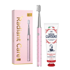 Periuta de dinti electrica JTF Sonic J30 PINK + Pasta de dinti Originala pentru protectie totala 75ml Del Capitano 1905- Pachet Promo