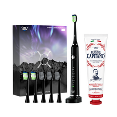 Periuta de dinti electrica JTF Sonic P200 NEGRU + Pasta de dinti Originala pentru protectie totala 75ml Del Capitano 1905- Pachet Promo