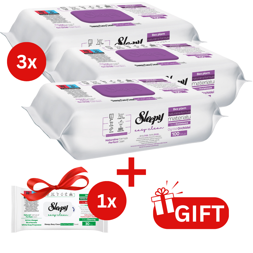 PACHET PROMO: 3× Șervețele Sleepy Orchid Garden 100 buc + 1× Șervețele White Soap 30 buc