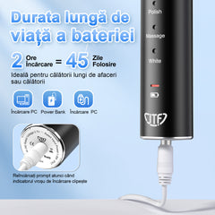 Periuta de dinti electrica, JTF Sonic, J40 (8 capete de periere) Albastru