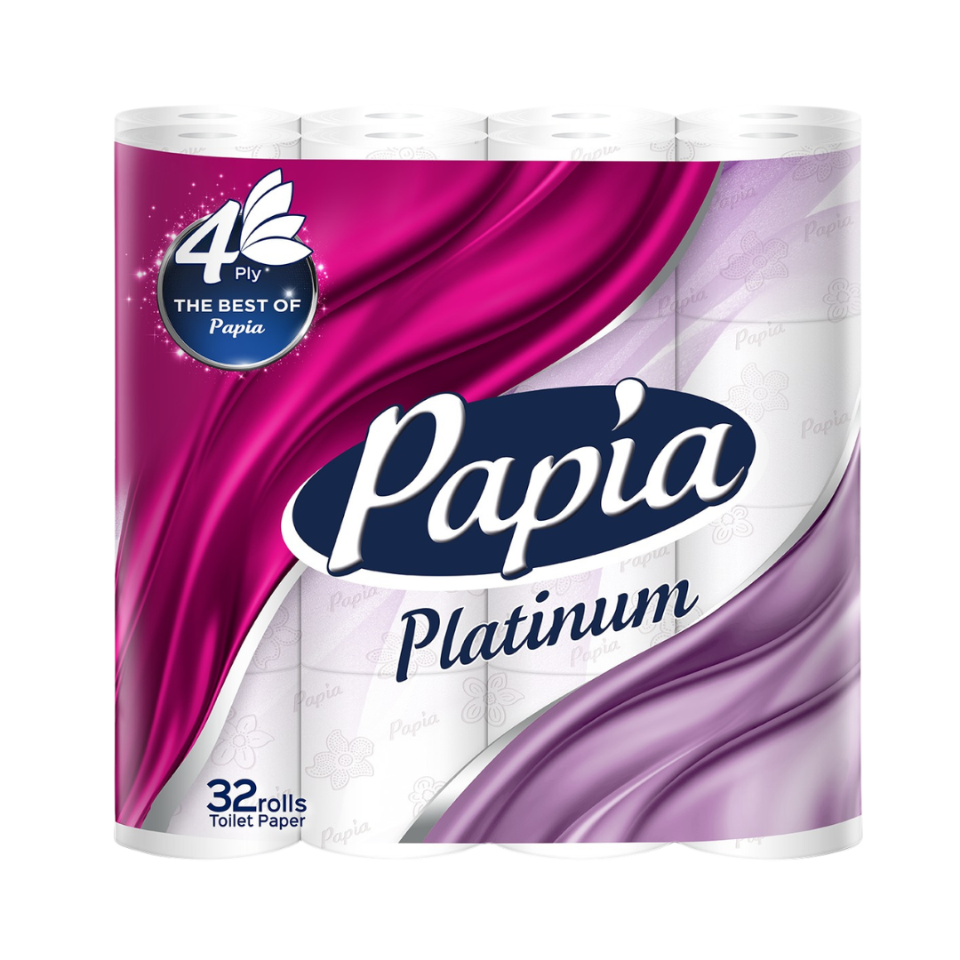 Hartie igienica PAPIA Platinum 32 role, 4 straturi