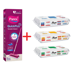 Pachet Promo PAREX QuickPick Mop + 3x Lavete Umede Sleepy Easy Clean Mix