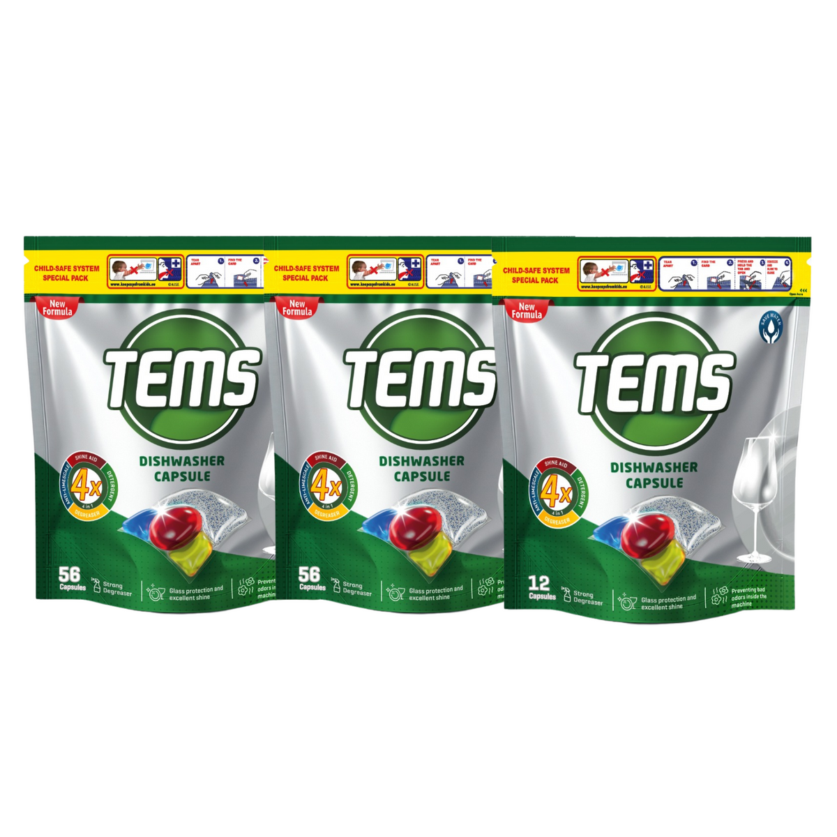 TEMS Capsule 4-în-1 pentru masina de spalat vase (124 buc)