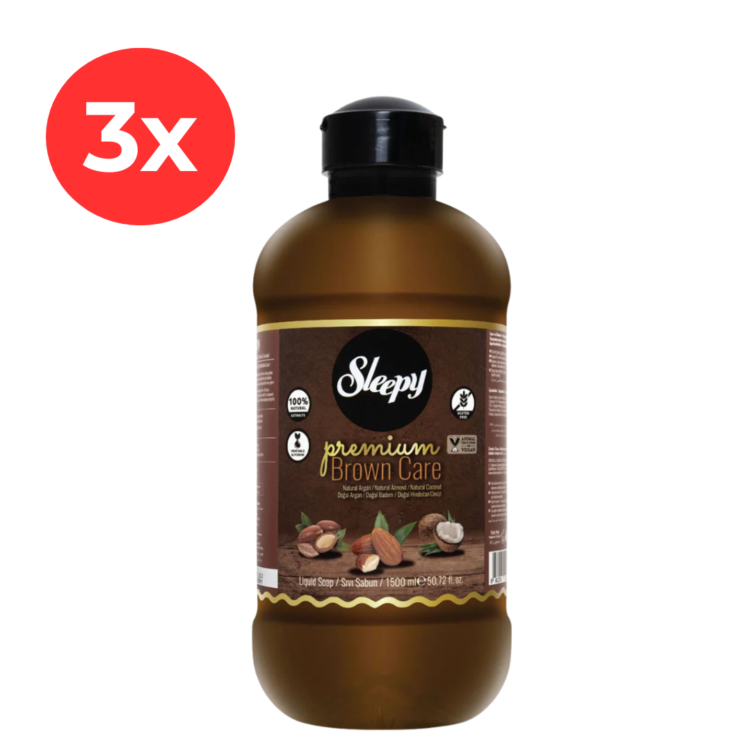 3x SLEEPY PREMIUM Sapun lichid Brown Care 1500 ml