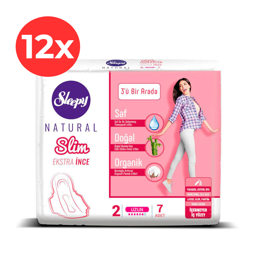 12x SLEEPY NATURAL Absorbante Slim Long 7 buc