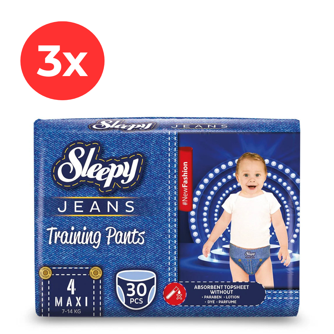 3x SLEEPY JEANS Scutece Chilotel  4 Maxi (7-14) 30