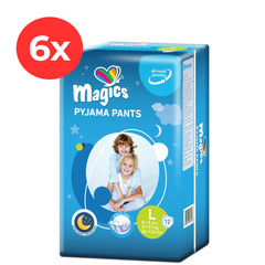 6x MAGICS PYJAMA Pants Night L 27-57 kg, 12 buc