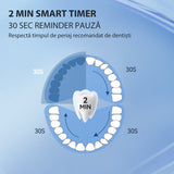 Periuta de dinti electrica, JTF Sonic, P200 (6 capete de periuta,  trusa de calatorit, suport de incarcare), Alb
