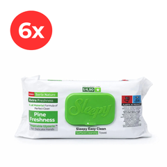6x SLEEPY EASY CLEAN Servetele umede multisuprafete Pine Freshness 100