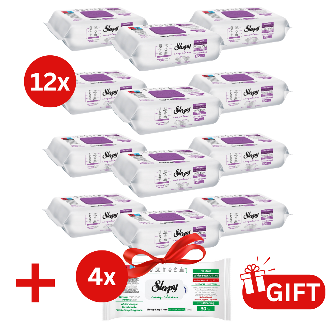 PACHET PROMO: 12× Șervețele Sleepy Orchid Garden 100 buc + 4× Șervețele White Soap 30 buc