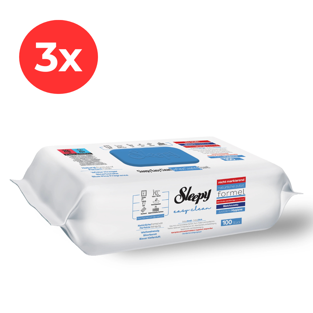 3x Șervețele Umede Sleepy Easy Clean BLEACH Multisuprafețe, 100 Buc