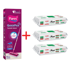 Pachet Promo PAREX QuickPick Mop + 3x Lavete Umede Sleepy Easy Clean White Soap