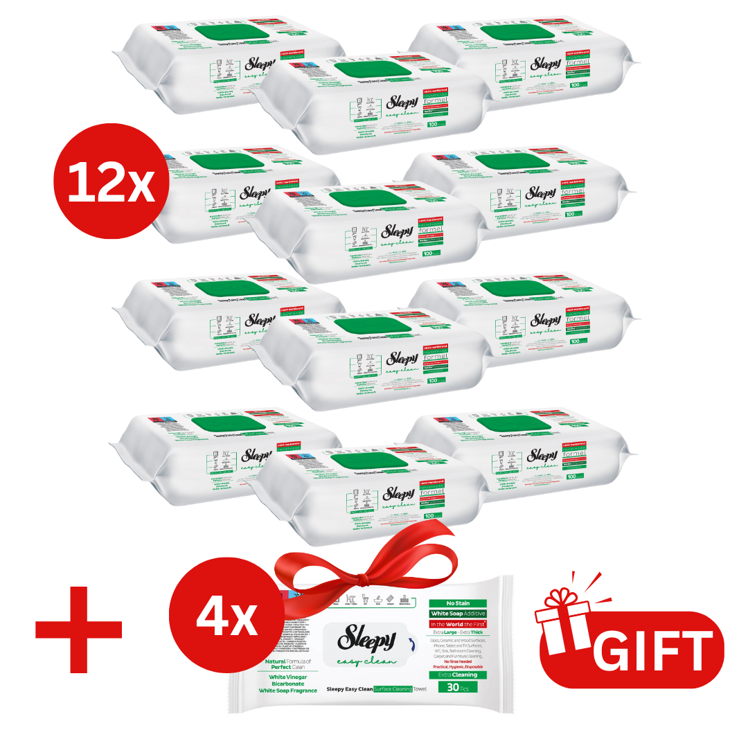 PACHET PROMO: 12× Șervețele Sleepy White Soap Additive 100 buc + 4× Șervețele White Soap 30 buc