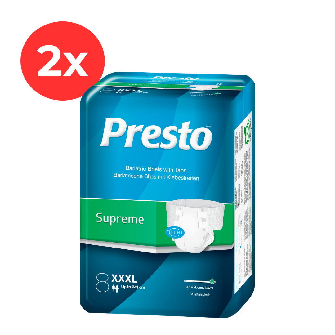 2x PRESTO SUPREME  Adult Diapers Ultra XXXL 8buc