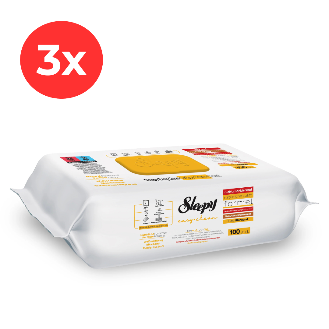 3 x Șervețele Umede Sleepy Easy Clean Herbal Soap Additive Multisuprafețe, 100 Buc