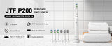 Periuta de dinti electrica, JTF Sonic, P200 (6 capete de periuta,  trusa de calatorit, suport de incarcare), Alb