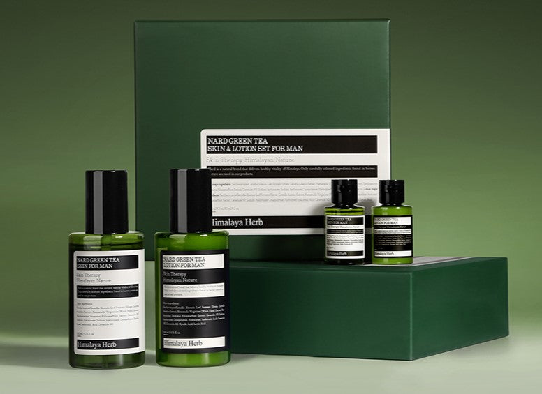 Nard Himalaya Herb Set pentru barbati Green Tea Skin & Lotion 2*200ml